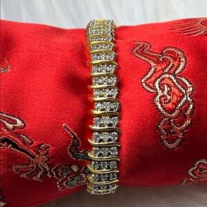 Gold-tone Crystal Tennis Bracelet - Women Jewelry